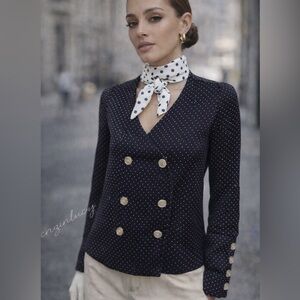 Zara Trafaluc Dbl Breasted Blouse Shirt Jacket